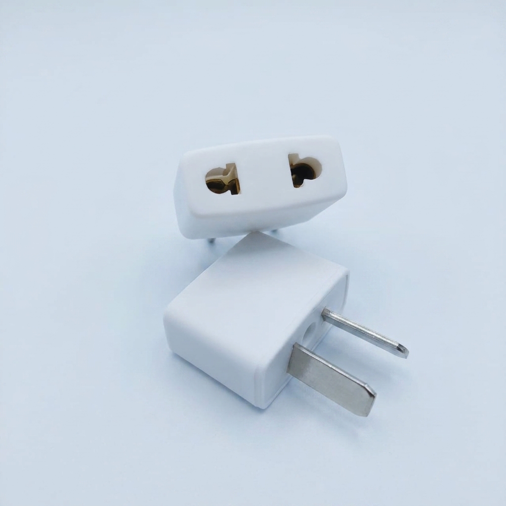 FICHA ADAPTADOR ALEMANA RED./CHATO RECTO 110V  A CHATOS