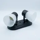 APLIQUE 2L TULIPA VIDRIO LISA BASE OVAL NEG