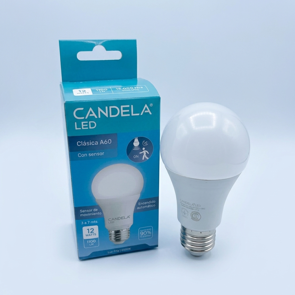 [Lámparas] LAMP. NORMAL C/SENSOR DE MOVIMIENTO 12W L.D. CANDELA