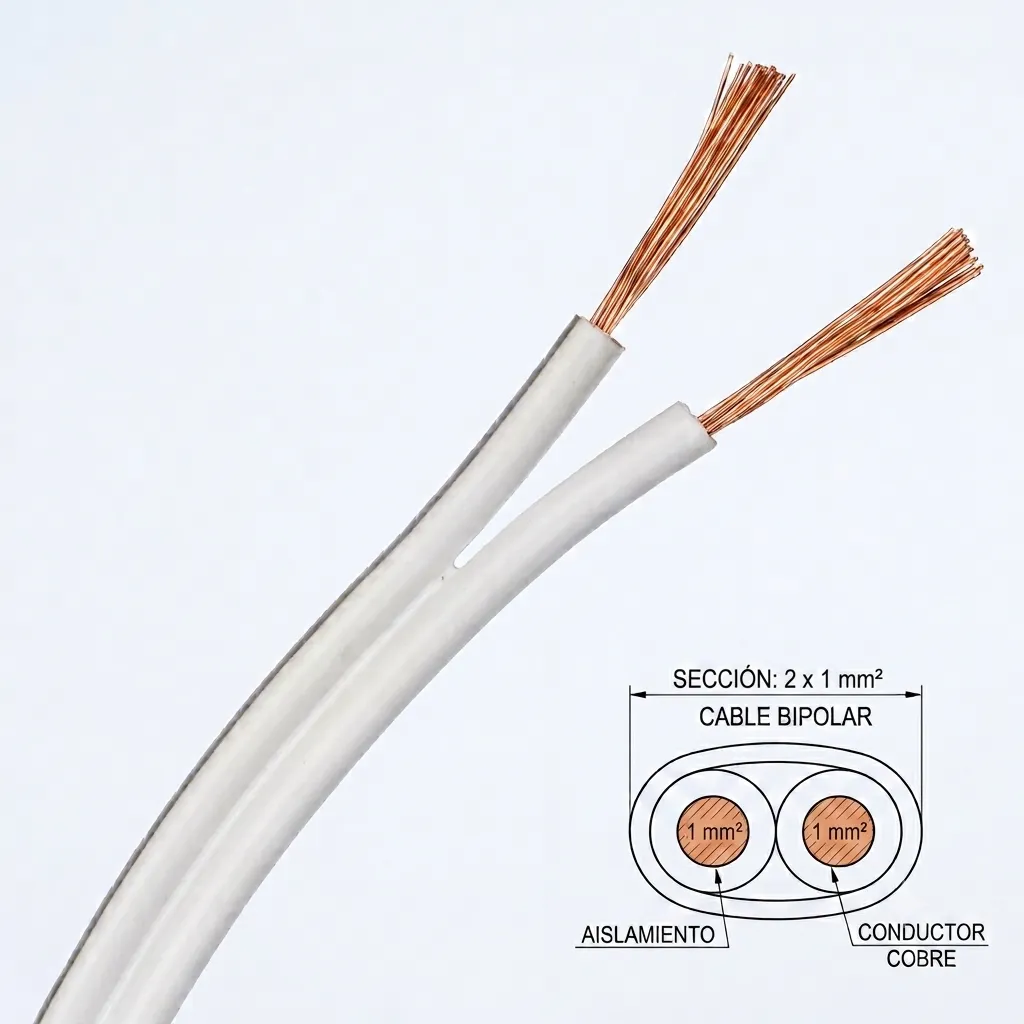 CABLE BIPOLAR 1MM X1 MTS BLANCO