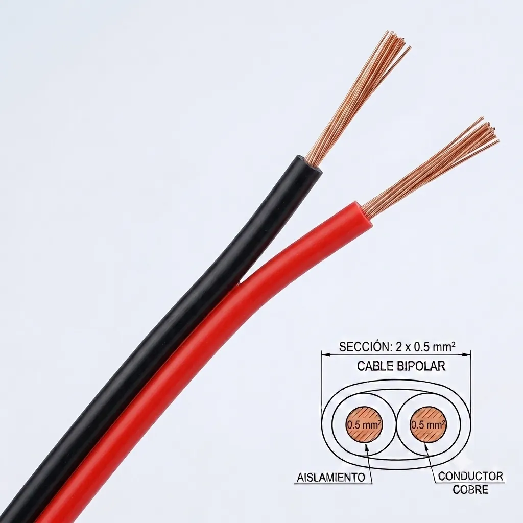 CABLE BIPOLAR POLARIZADO 0.55MM X1 MTS