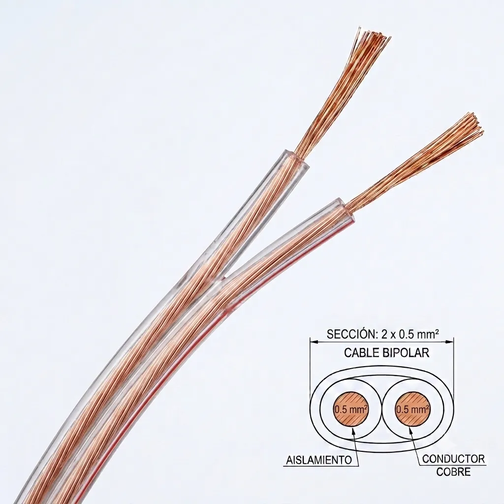 CABLE BIPOLAR CRISTAL 0.5MM X1MTS