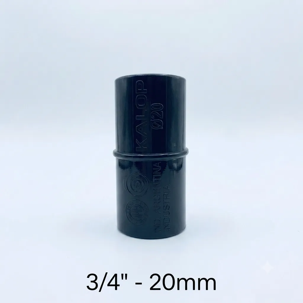 [Caños] UNION CAÑO RIG. A RIG. D. 20MM KALOP NEGRO
