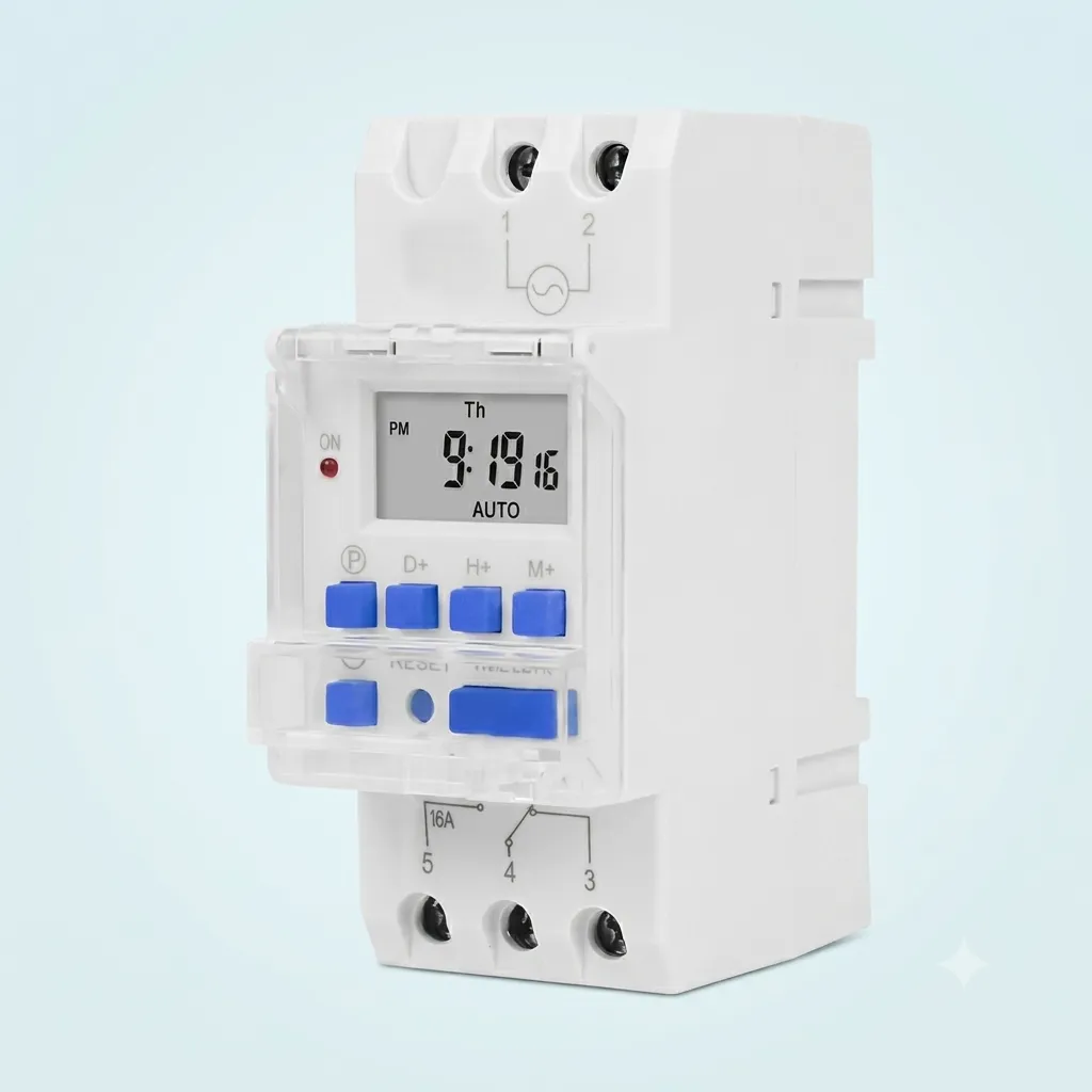 TEMPORIZADOR DIGITAL REGULABLE P/RIEL DIN 16A