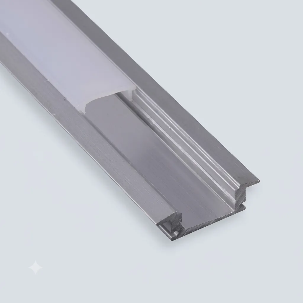 PERFIL ALUMINIO SEMI EMBUTIR 17X7MM X  2MTS C/DIFUSOR