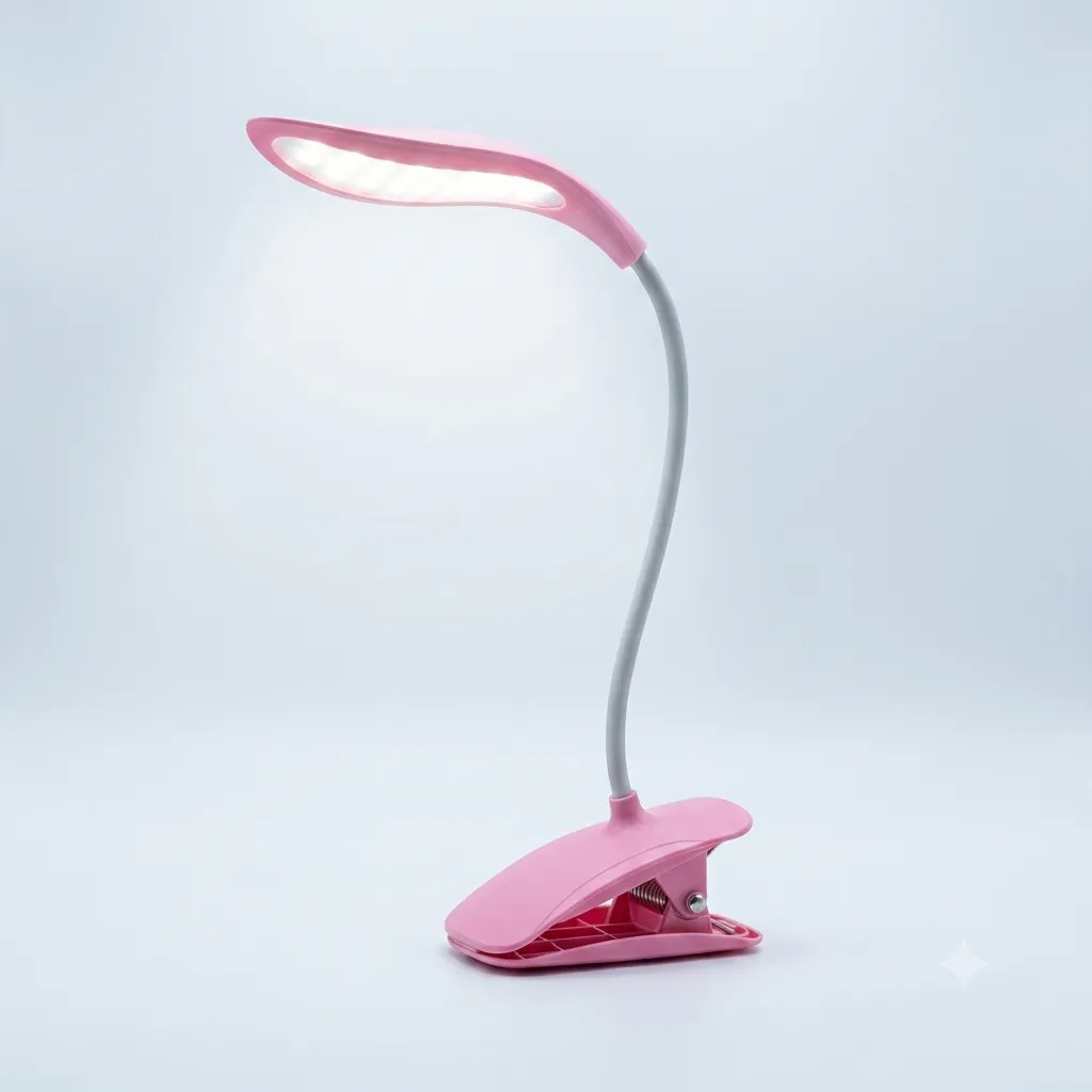LAMP. LED ESCRITORIO USB C/PINZA RECARGABLE  ROSA