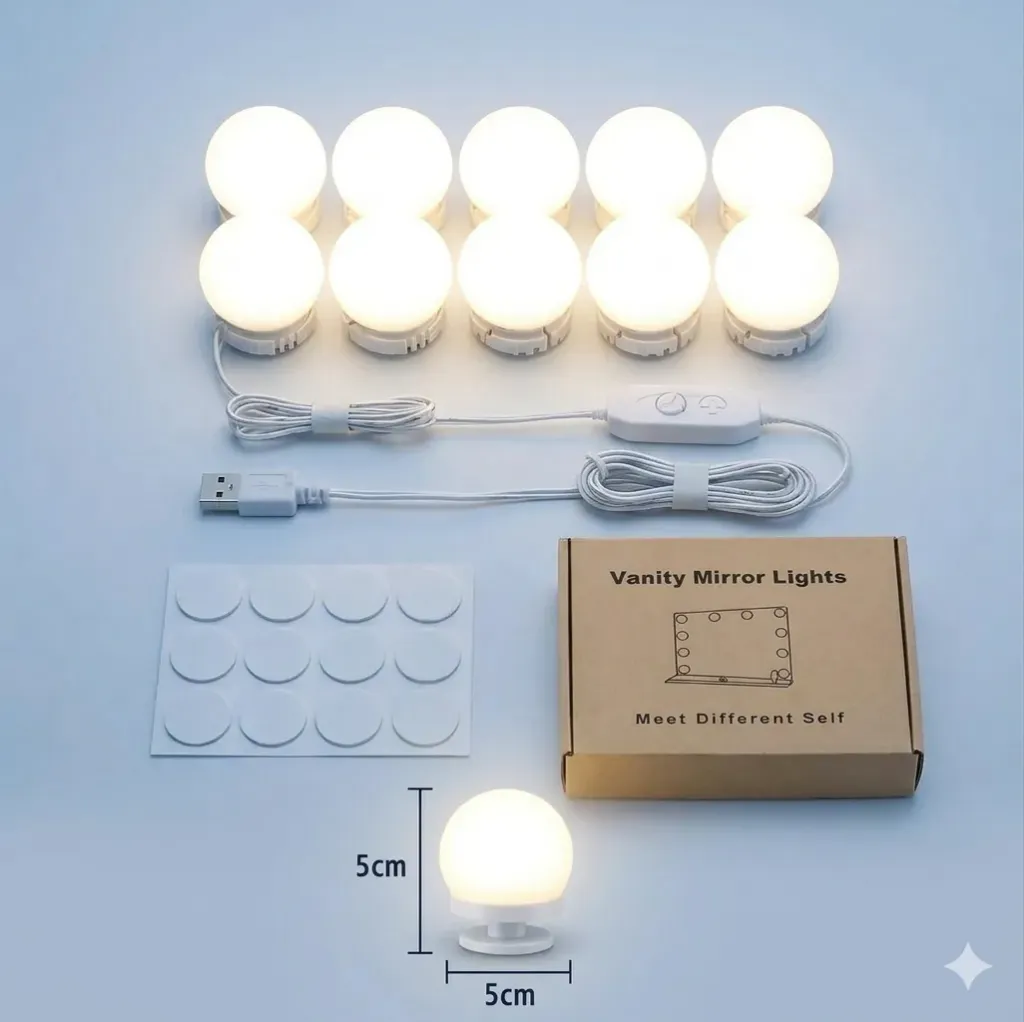 LAMP. LED USB TIPO CAMARIN PARA ESPEJO X 10UN