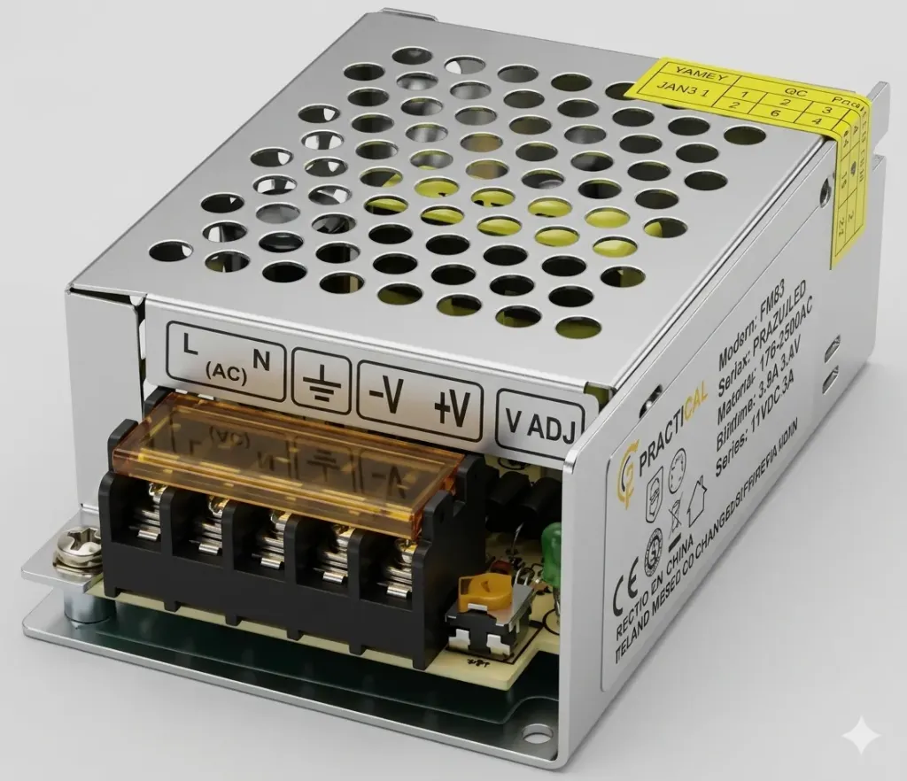 FUENTE LED 12V -  3 AMP. METALICA