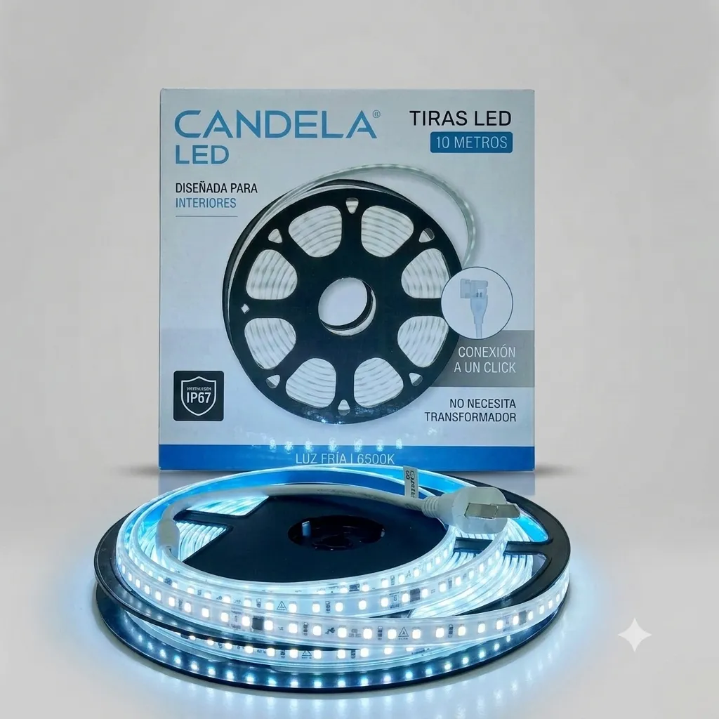 10Mts TIRA LED 220V CANDELA FRIA C/ADHESIVO
