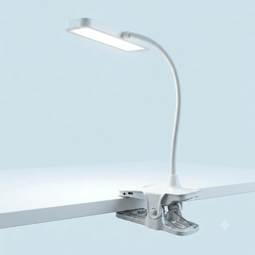 LAMP. LED ESCRITORIO RECTANGULAR RECARGABLE C/PINZA BCA