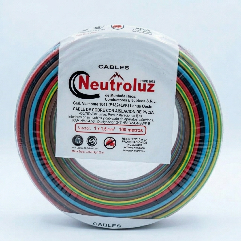 CABLE UNIP. 1.5MM X 100 MTS NI NEUTROLUZ