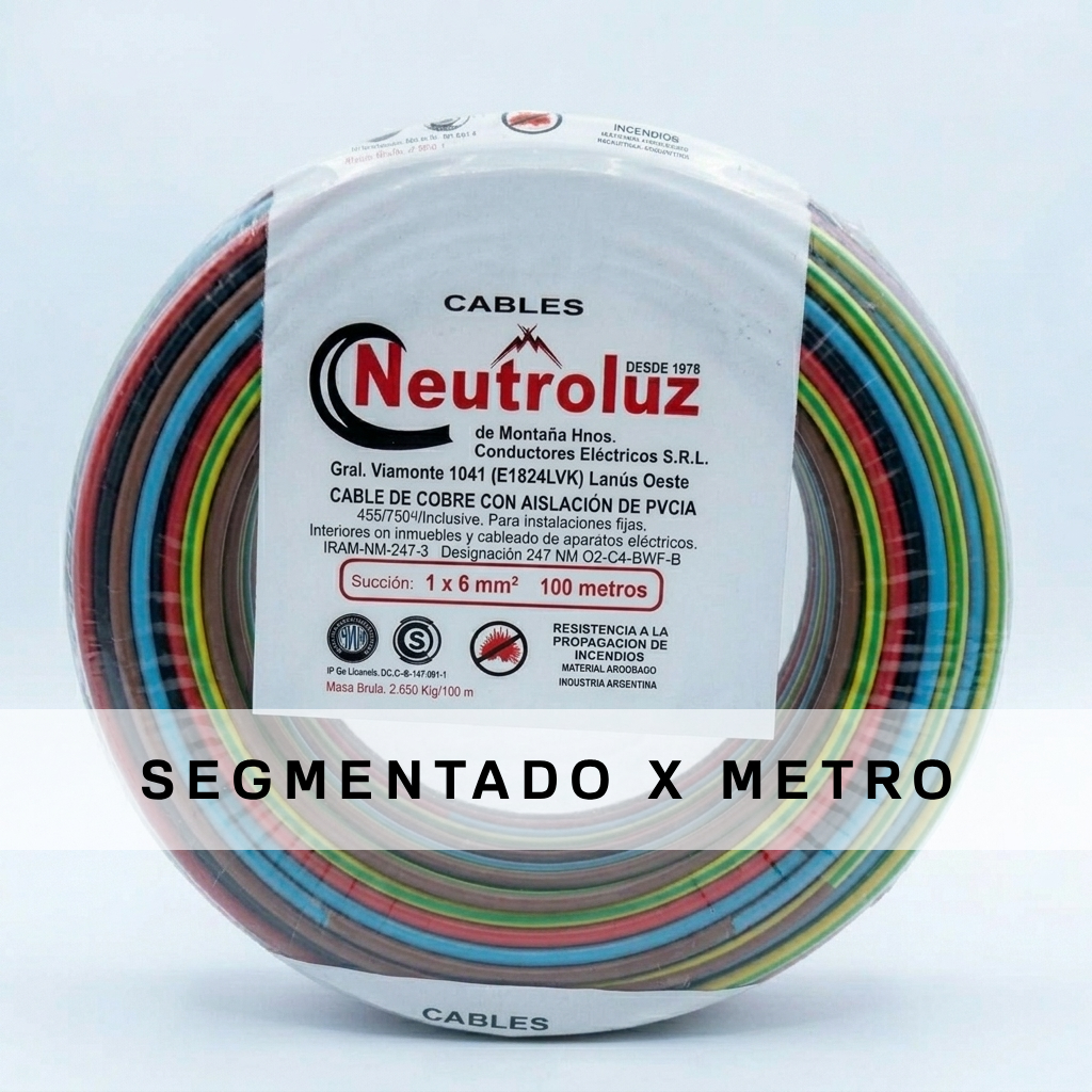 CABLE UNIP. 6MM X 1 MTS NI NEUTROLUZ