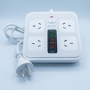 ZAPATILLA 4T / 4USB-A / 1UBS-C / CON LLAVE / 2MTS DE CABLE