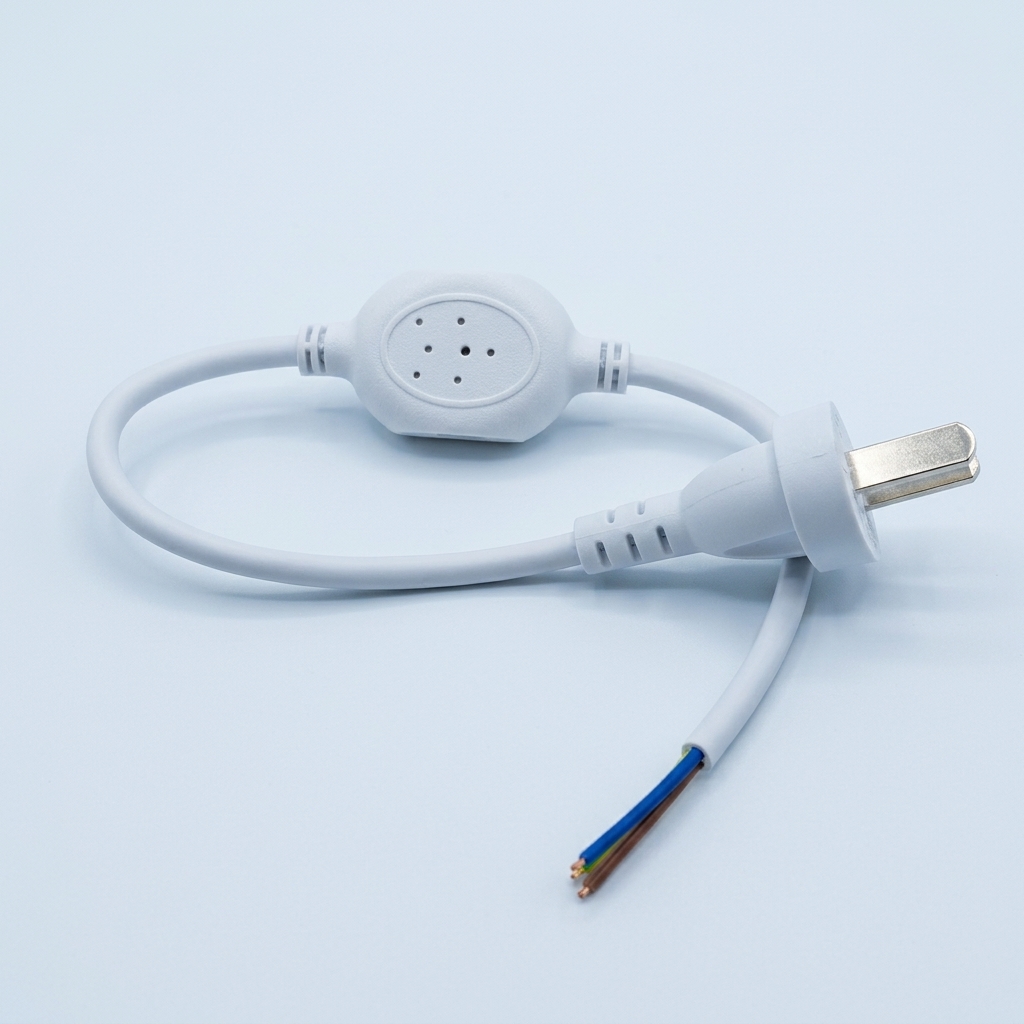 CONECTOR P/TIRA LED 220V C/FICHA MACHO Y FILTRO ANTI PARPADEO