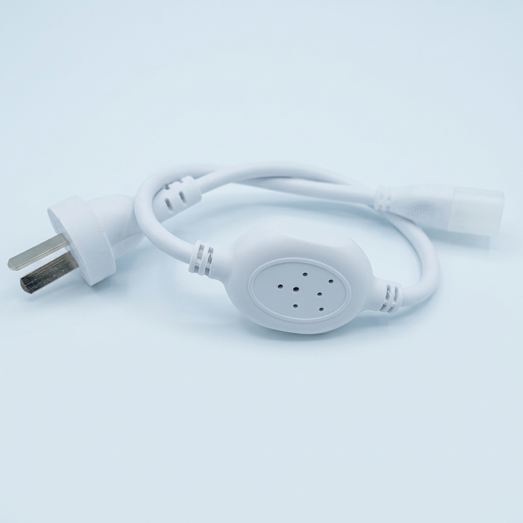 CONECTOR P/TIRA LED COB NEON 220V C/FICHA MACHO Y FILTRO ANTI PARPADEO