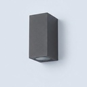 LUM. BI DIFUSOR RECTANGULAR P/2 LAMP. DICRO LED LISO NEG.