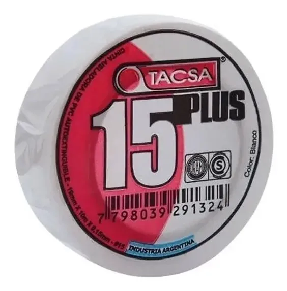 Cinta Ais. PVC15 Plus 10 Mts x 1 Un. BLANCO