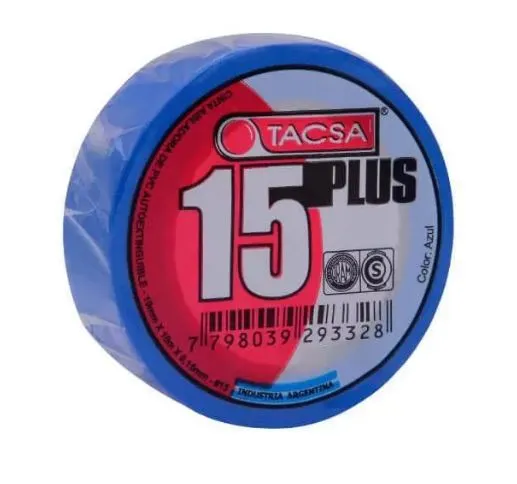 CINTA AISL. PVC 15 PLUS 10M X UN AZUL
