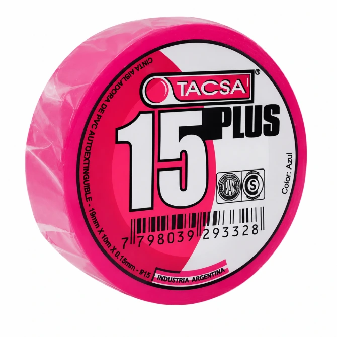 CINTA AISL. PVC 15 PLUS 10M X UN ROJO